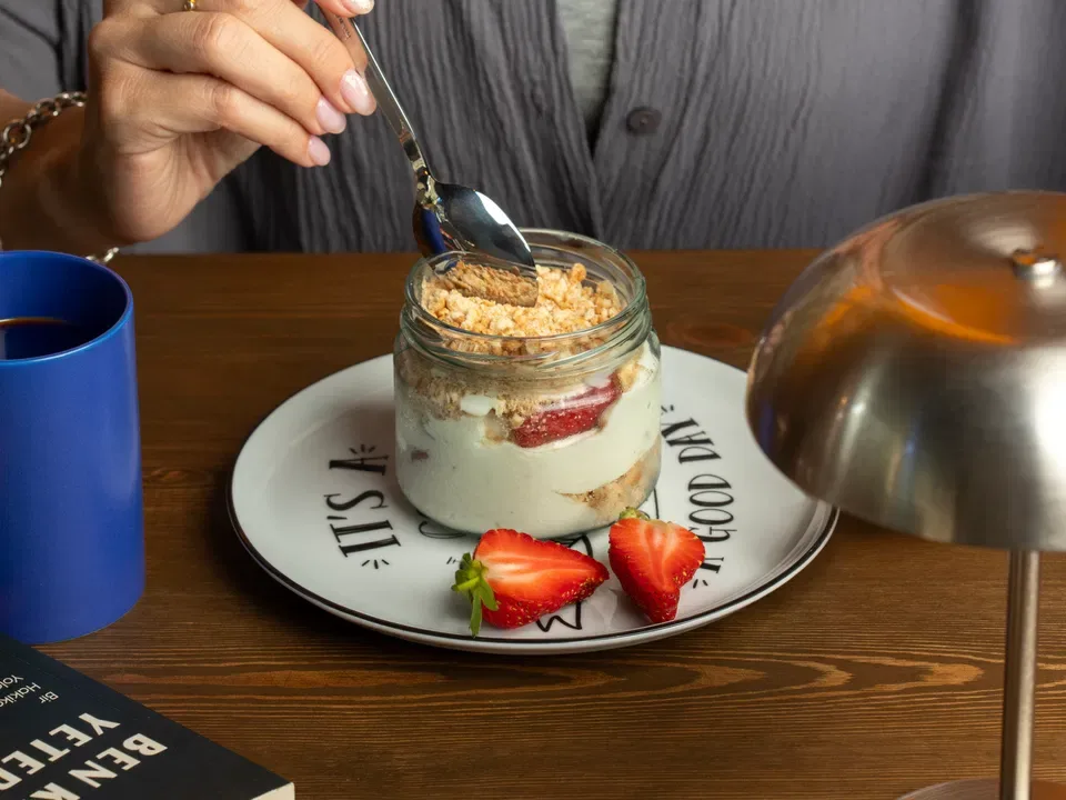 Magnolia dessert in a glass jar at Bee Bistro & Burgers